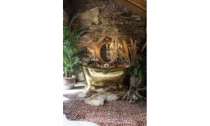 Indoor home-copper bathtub garden sculpture