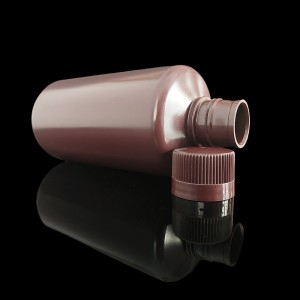 Botellas de reactivo de plástico de boca estrecha de HDPE/PP de 1000 ml, naturaleza/blanco/marrón