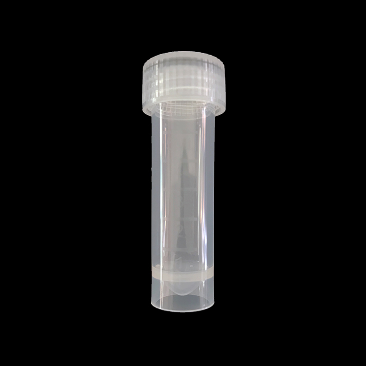 5.0ml natural color sample collection tube,  free-standing bottom, screw cap