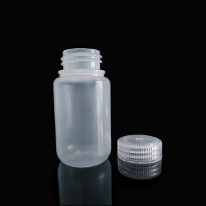 بطری های معرف پلاستیکی 125 میلی لیتری HDPE/PP دهان گشاد، طبیعت/سفید/قهوه ای
