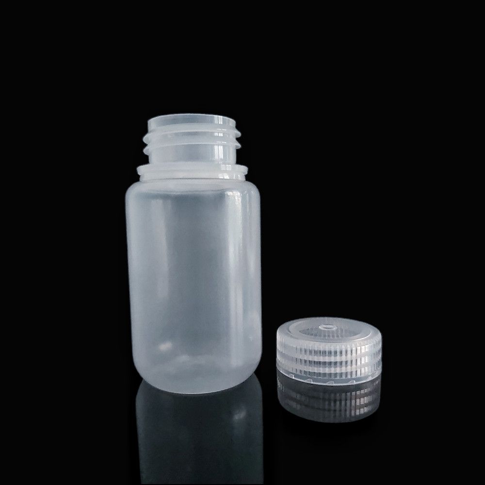 HDPE/PP Wide-mouth 125ml Plastic Reagent Bottles, Nature/White/Brown