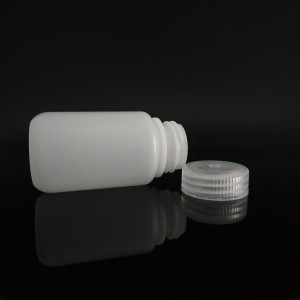 HDPE/PP Πλαστικές φιάλες αντιδραστηρίου 125 ml με πλατύ στόμα, Nature/Λευκό/Καφέ