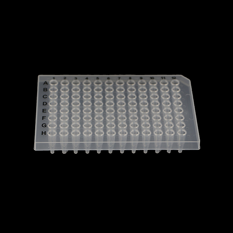 Placa PCR, 96 pozos, 0,2 ml, cor natural, media falda