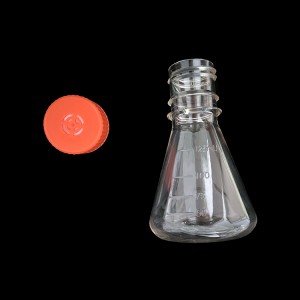 Venda por atacado de resistência ao calor transparente junta de aterramento com duas bocas de fundo plano frasco de vidro de quartzo