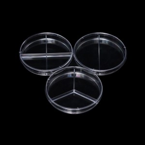 Capsule Petri in plastica, tondi, 90 mm, 3 compartimenti / 4 compartimenti