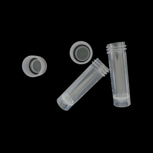 5.0ml natural color sample collection tube,  free-standing bottom, screw cap