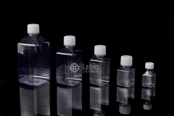 माइक्रोबायोलोजी र सेल कल्चर श्रृंखला - स्क्वायर PETG भण्डारण बोतल