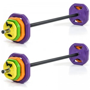 Fitness Weight Lifting Strength Training Aerobic Pump Barbell Weight Plates Set