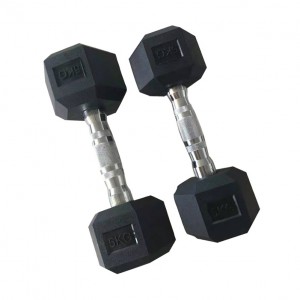 Good Quality China Hex Dumbbells Set Free Weight Rubber Coated Steel Hex Black Dumbbell
