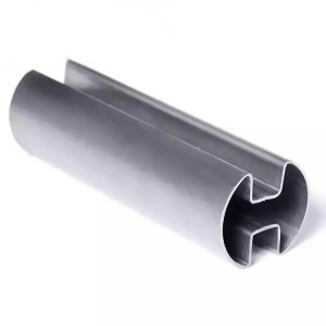 Stainless steel elliptic flat elliptic tube with fan-shaped groove