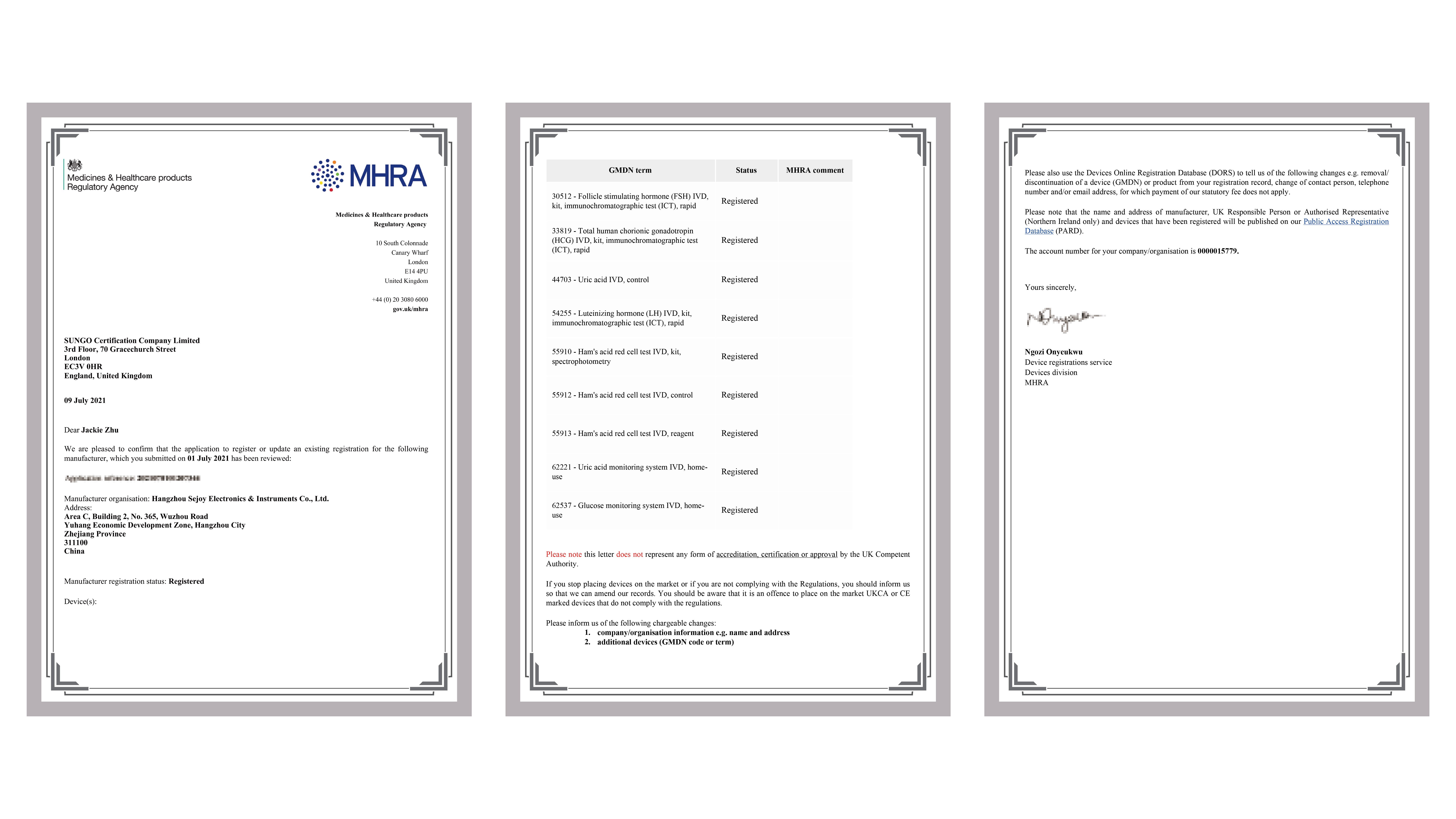 Congratulations to have received the MHRA Certificate for COVID-19