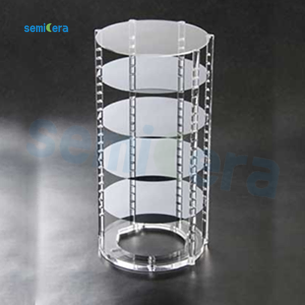 China OEM Hot Sale Heat Resistance Clear Fused Customized Quartz Fused Silica Glass Boat with Rings by The End