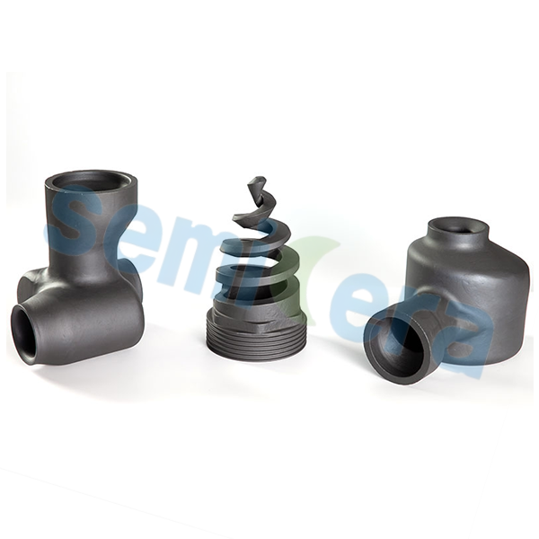 What are the factors that affect the efficiency of the silicon carbide nozzle