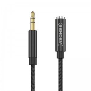 A03-3.5mm plug e tona ho ea ho 3.5mm ea basali ea plug aux cable 1M