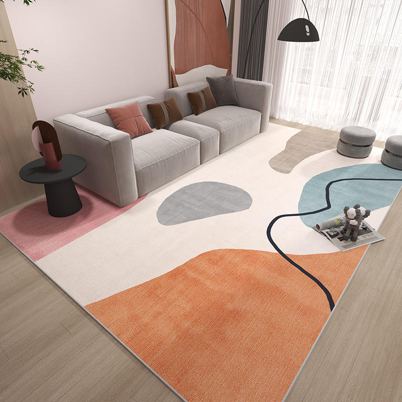 minimalist light luxury living room carpet geometric abstract modern home bedroom carpet area rug