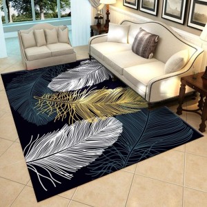 Low Pile Feather Pattern Cheap Modern Area Rug Large Rugs for Living Room