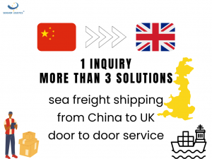 1 inquiry, more than 3 solutions for sea freight shipping from China to UK, door to door service, by Senghor Logistics