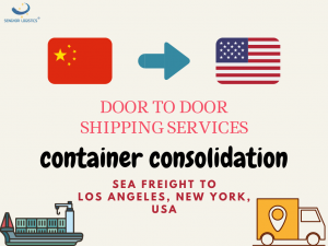 Door to door shipping services China to USA container consolidation sea freight to Los Angeles, New York