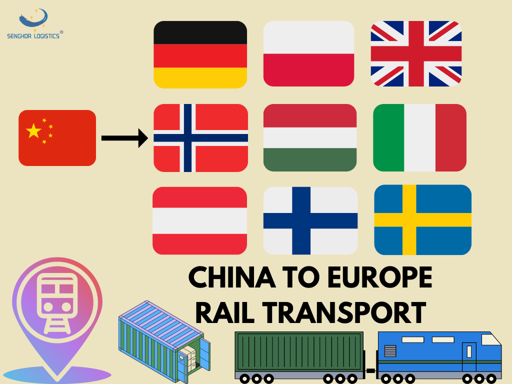 Train freight cargo shipping from China to Europe by Senghor Logistics Featured Image