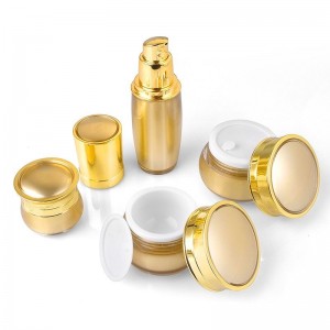 Empty Round Gold Acrylic Jar for Cream