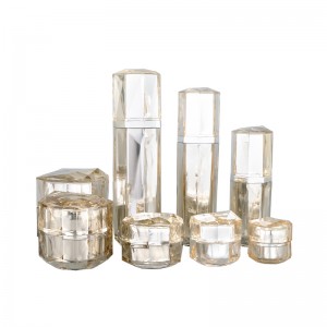 Hot Selling for Acrylic Square Bottle - Luxury Gold Skincare Cosmetics Plastic Containers Set –  Sengmi