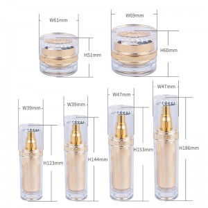 Luxury Plastic Gold Skincare Cosmetics Packaging Containers
