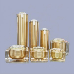Luxury Square White Gold Black Cosmetic Jars Bottle Cream Container
