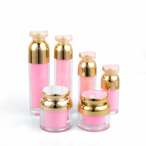 Low MOQ for Acrylic Cosmetic Packaging Bottle - Pink Skincare Pot Cream Cosmetics Plastic Containers –  Sengmi
