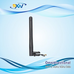 Rubber duck 2.4GHz panel mount antenna with U.FL/IPEX/MHF1 connector