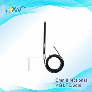 Waterproof IP67 outdoor 4G LTE wall mounting whip antenna with stainless bracket