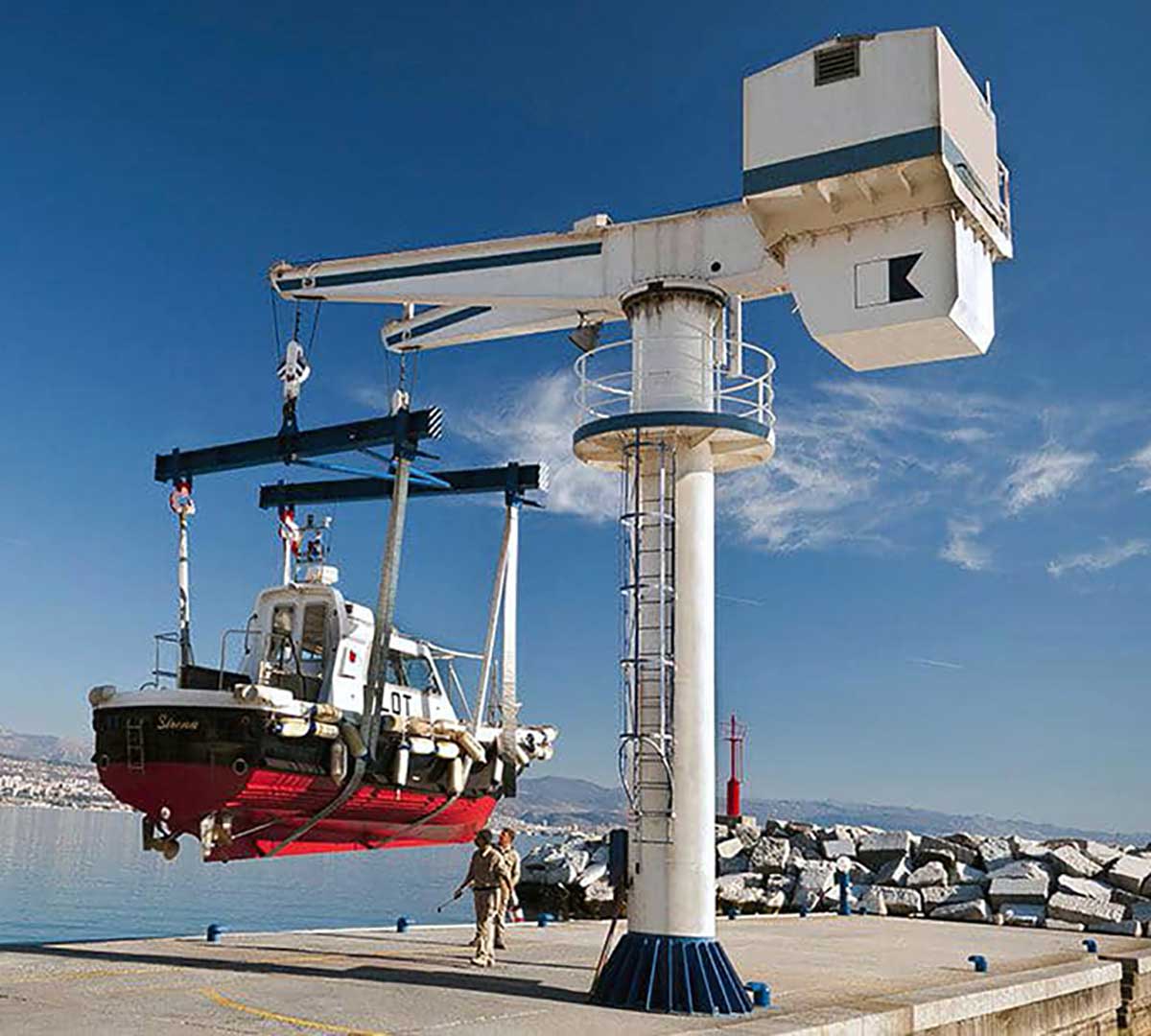 boat pillar slewing jib crane