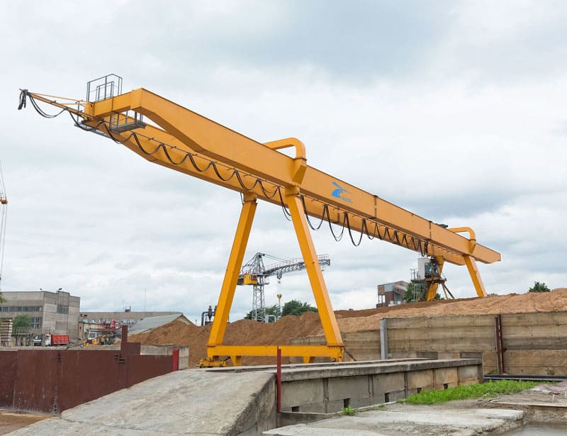 double beam gantry crane in construction site