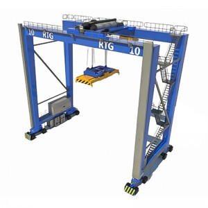 Rubber Tire Container Straddle Carrier Gantry Crane with Ship Handing