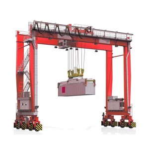 Strong 4 Rubber Wheels Container Lifting Tyre Gantry Crane