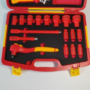 VDE 1000V Insulated Tool Set (25pcs Socket Wrench, Pliers, Screwdriver tool Set)