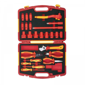 VDE 1000V Insulated Tool Set (25pcs Socket Wrench, Pliers, Screwdriver tool Set)