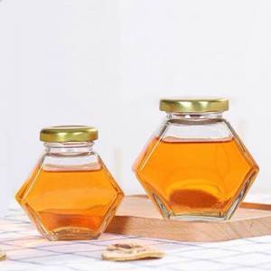 Honey Pot Glass Honey Jar with Wooden Dipper and Cork Lid