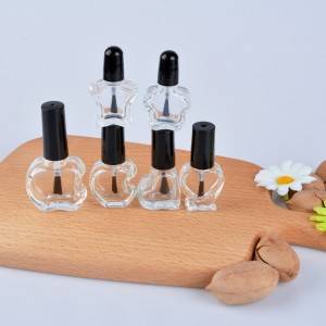 Hot sales with hand gift transparent glass nail oil bottle