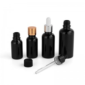 Black essential oil bottles cosmetic packaging