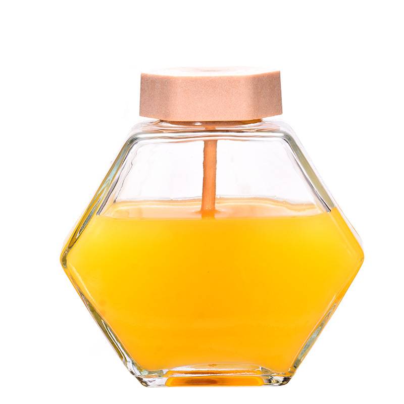 Hot selling high-grade modeling six-edge honey glass storage bottles Featured Image