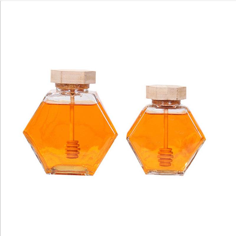 Hotsale hexagonal honey glass storage jar wedding gift Featured Image