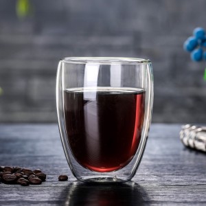Double wall glass beverage water coffee cup glass mug