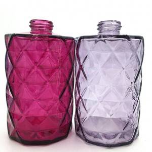 360ML Colourful  Diamond Glass Refillable   pump  bottle