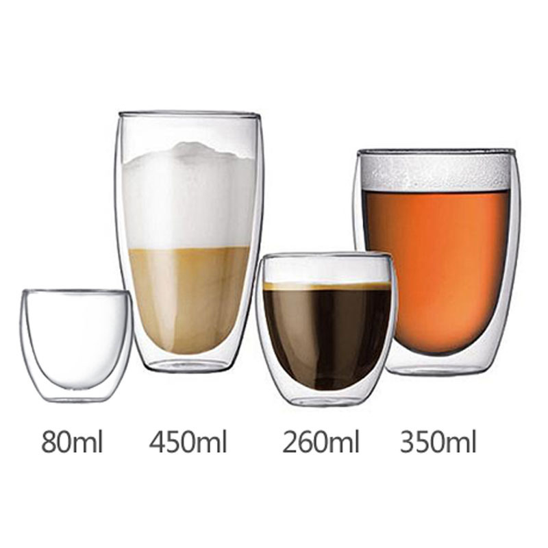 Double wall glass beverage water coffee cup glass mug Featured Image