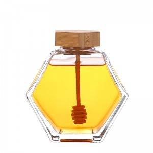 Glass Honey Jar with Wooden Dipper