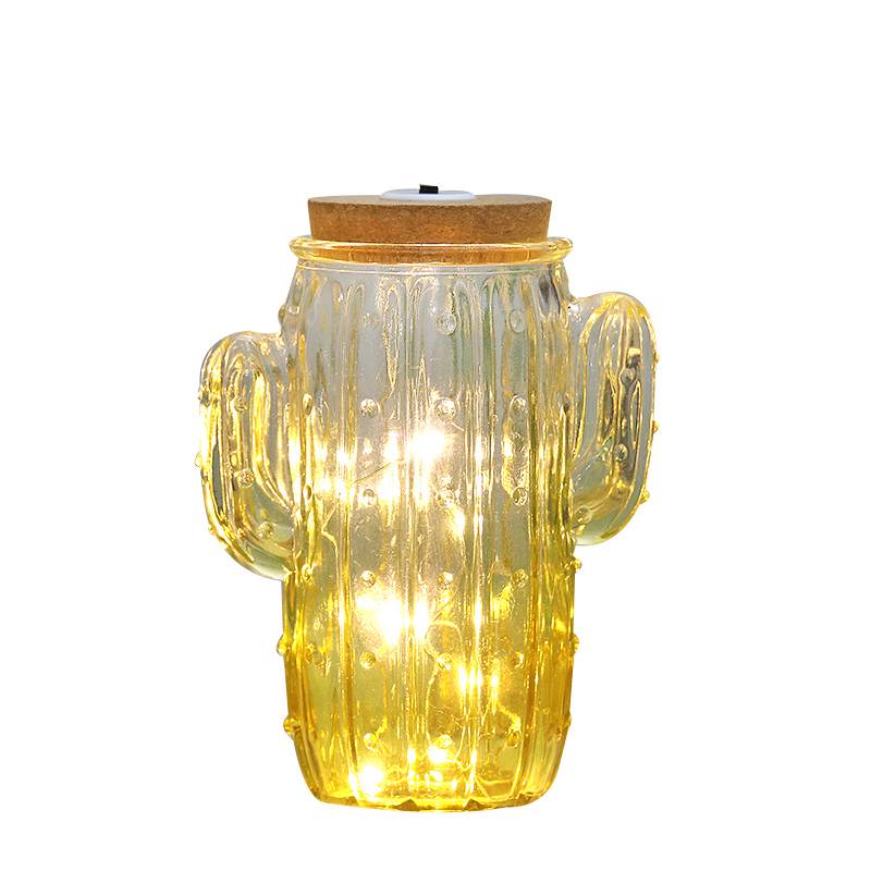 Wholesale Night Light Bottles-  Cactus-shaped Decoration Glass Lights – Sogood