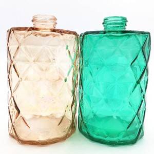 360ML Colourful  Diamond Glass Refillable   pump  bottle