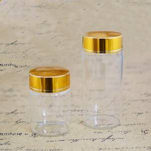China Glass Storage Jar With Bamboo Lid Manufacturers - Tube Vials With Brushed Metal Flat Top Screw Cap (D65) – Sogood