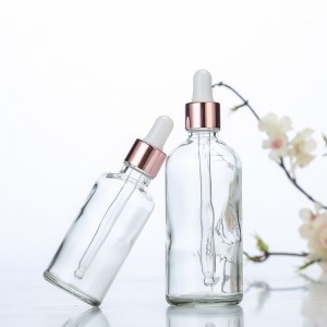 Cosmetic glass oil dropper bottle