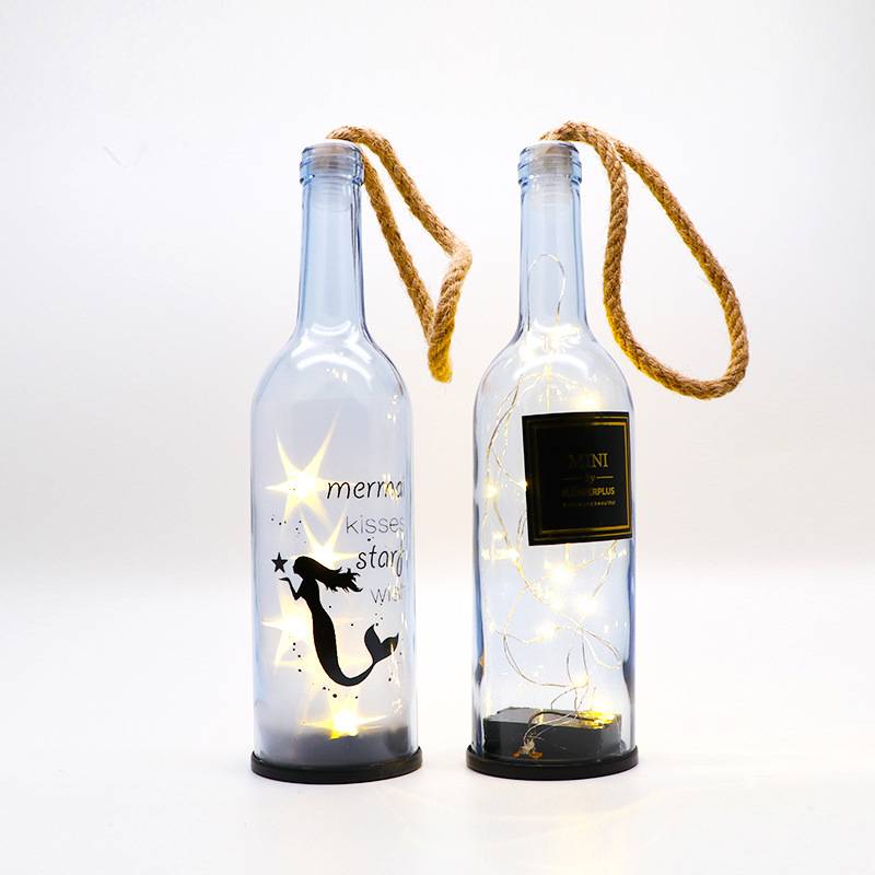 Factory decorative glass wine bottles that decorate lamps and lanterns for the festive atmosphere Featured Image